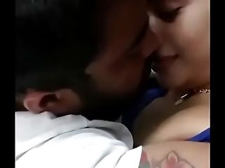 Cute desi chick hot smooching romantically with an increment of knocker eaten up